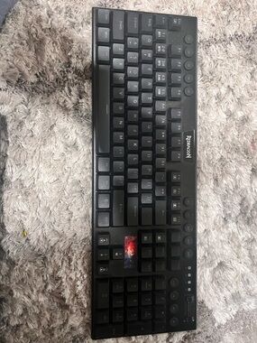 Black Mechanical Gaming Keyboard - Compact Layout. Low profile, blue switch